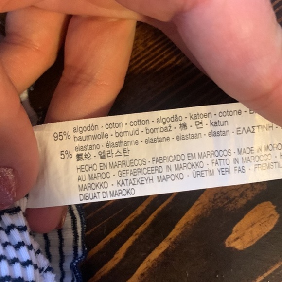 Zara Trafaluc Navy Blue & White Striped Crop Top - Picture 6 of 6